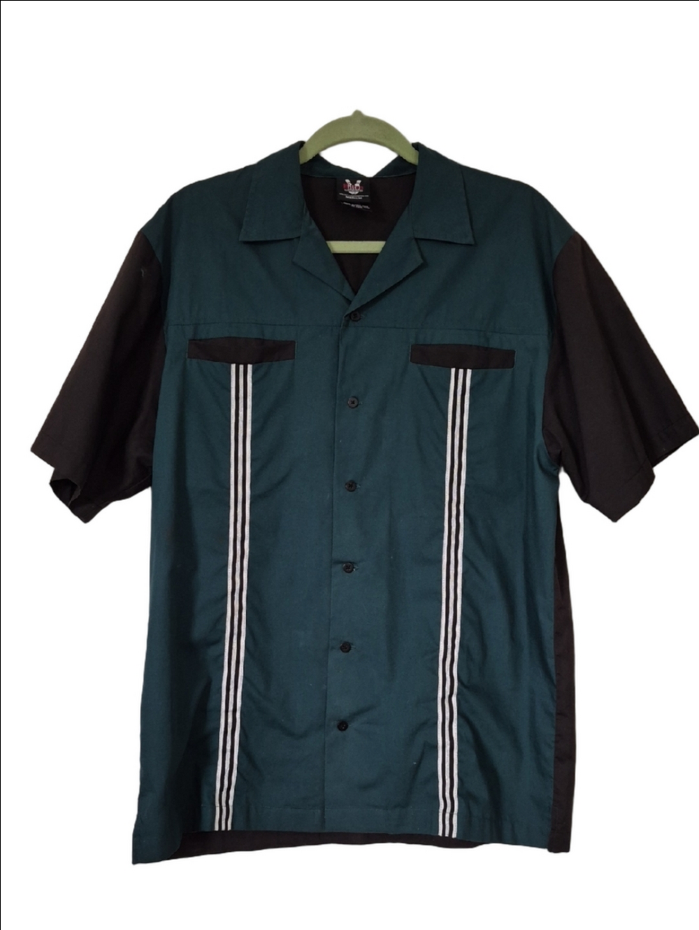 Hilton Bowling Retro Men's Short Sleeve Button Down ROCKABILLY Medium